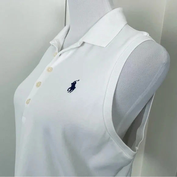 Ralph Lauren Classic White Sleeveless Women’s White Polo Size XL - Picture 9 of 14